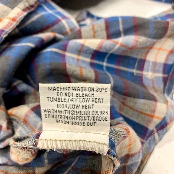 Propper Blend Flannel Shirt Young Mens XXL Blue Gray Plaid Outdoor Lumberjack - Picture 10 of 13